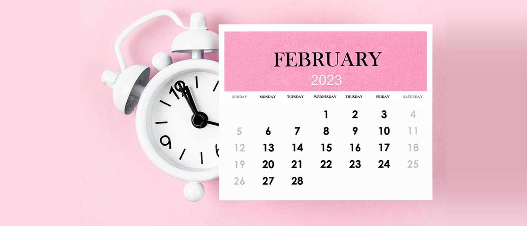 Pink February calendar