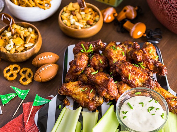 Plate full of chicken wings